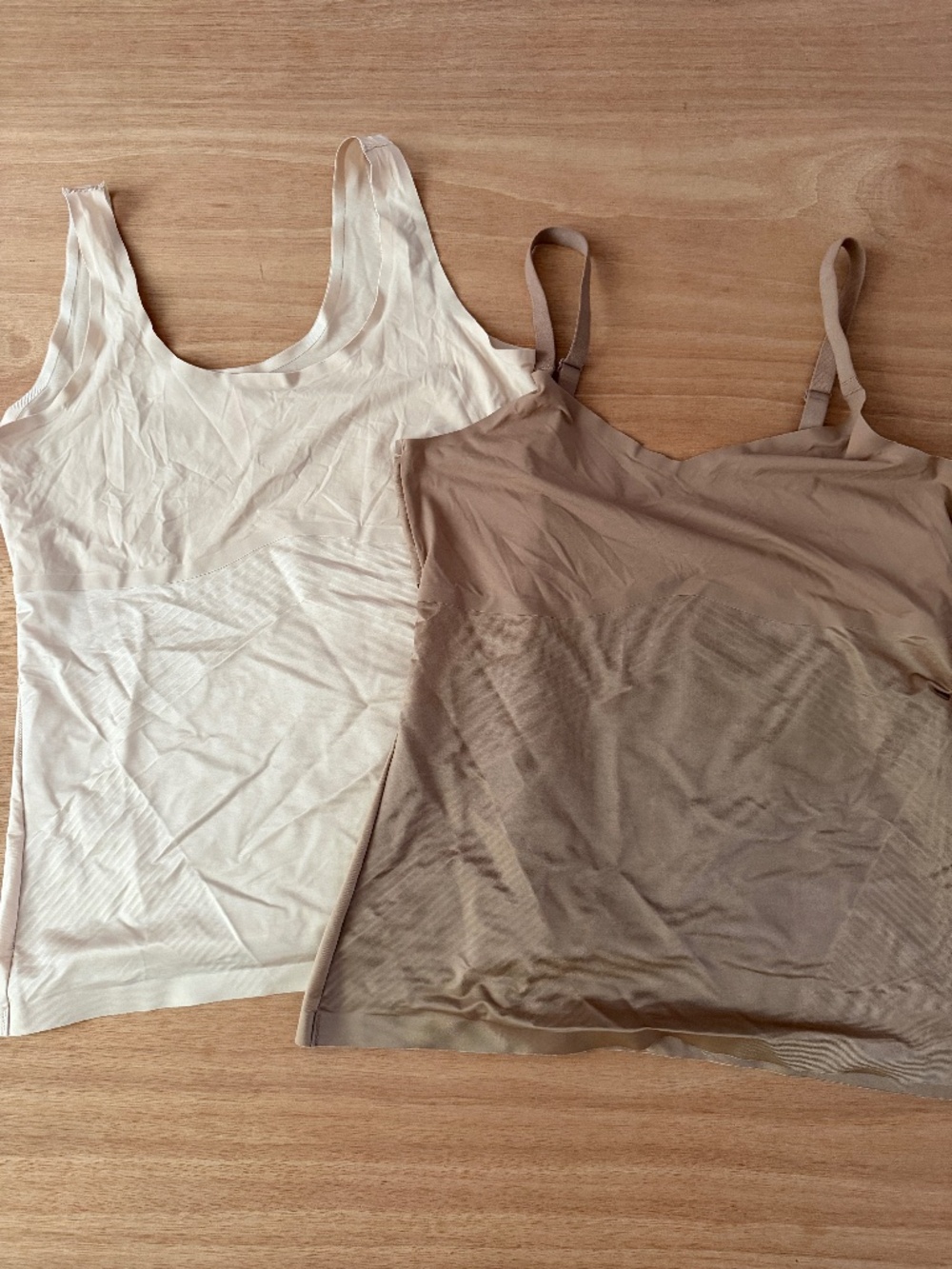 SPANX cami (lot of 2) size XL shape wear tank beige brown stretch